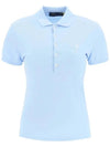 Women's Julie Embroidered Logo Short Sleeve Polo Shirt Light Blue - POLO RALPH LAUREN - BALAAN 1