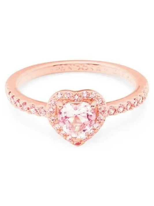 Sparkling Three Dimensional Heart Ring Rose Gold - PANDORA - BALAAN.