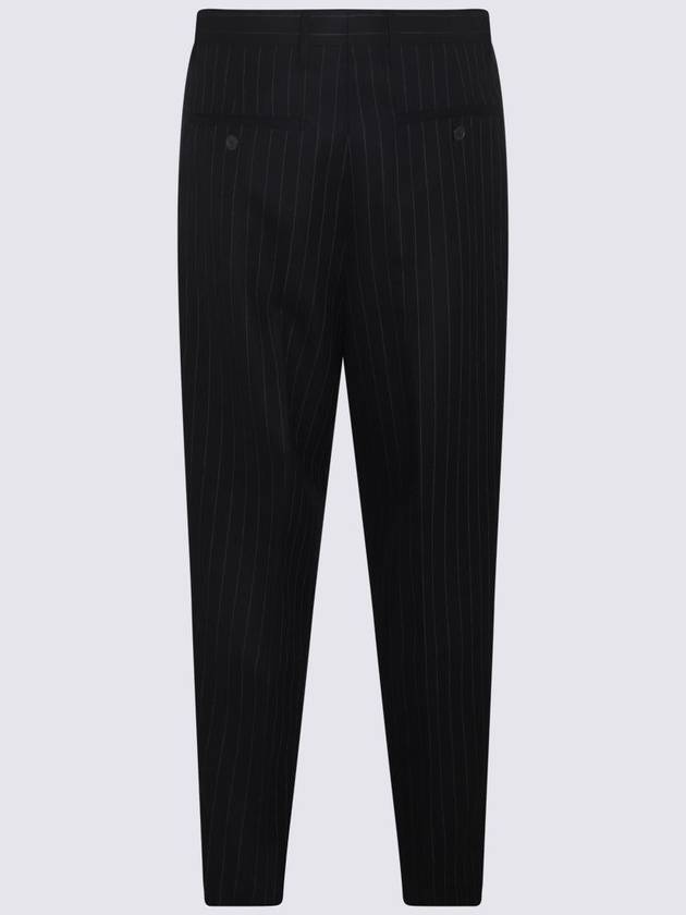 Dries Van Noten Navy Wool Pinstripe Pants - DRIES VAN NOTEN - BALAAN 2