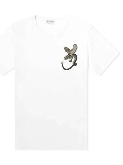 Men's Dragon Patch Short Sleeve T-Shirt White - ALEXANDER MCQUEEN - BALAAN 2