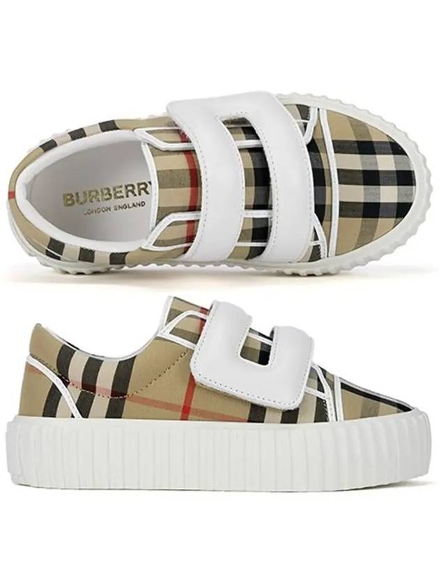 Kids Vintage Check Velcro Sneakers Beige - BURBERRY - BALAAN 6