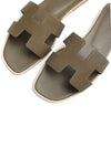 Oran Leather Sandals Etoupe - HERMES - BALAAN 7