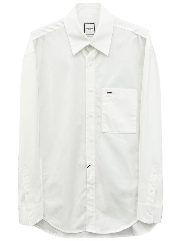 Back Logo Cotton Long Sleeve Shirt White - WOOYOUNGMI - BALAAN 4