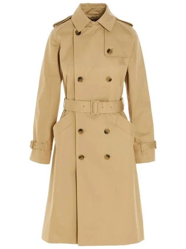 Greta Double Breasted Cotton Trench Coat Beige - A.P.C. - BALAAN 3