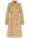 Greta Double Breasted Cotton Trench Coat Beige - A.P.C. - BALAAN 3