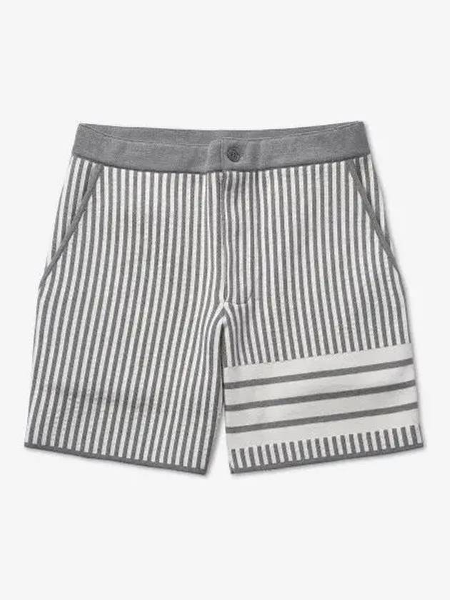 Seersucker Jacquard Shorts Grey - THOM BROWNE - BALAAN 2