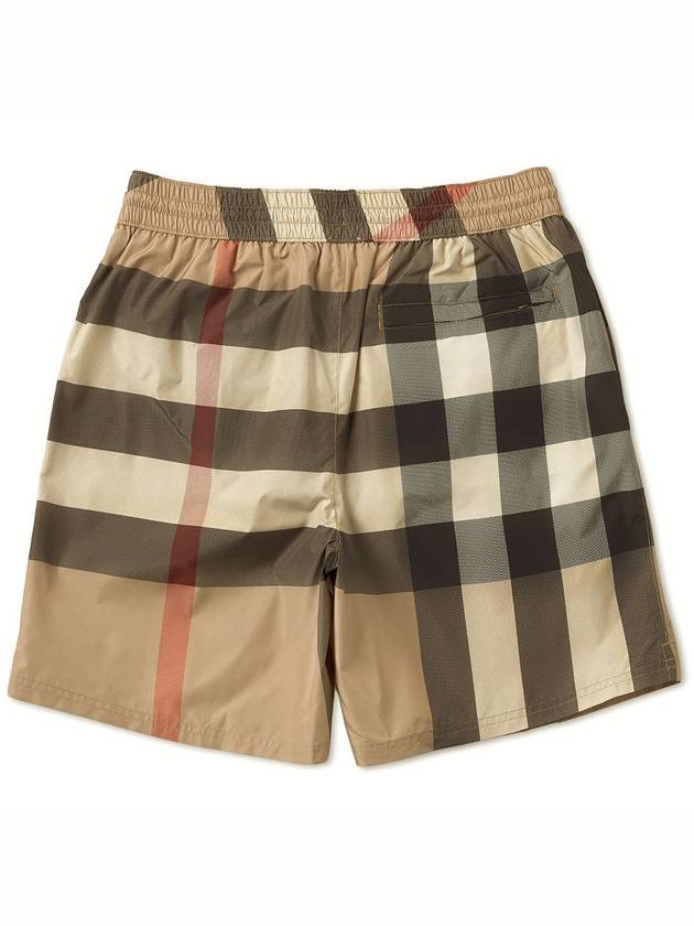 ExaGGerated Check Drawcord Swim Shorts Archive Beige - BURBERRY - BALAAN 3