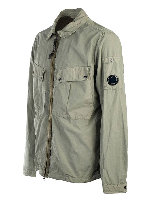 Lens Wappen Double Pocket Over Long Sleeve Shirt Green - CP COMPANY - BALAAN 3