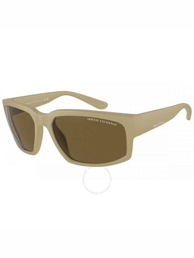 Armani Exchange Brown Rectangular Men's Sunglasses AX4142SU 834873 61 - ARMANI EXCHANGE - BALAAN 1