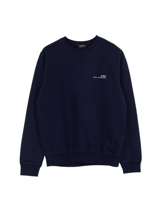 Men's Item Logo Sweatshirt Navy - A.P.C. - BALAAN.