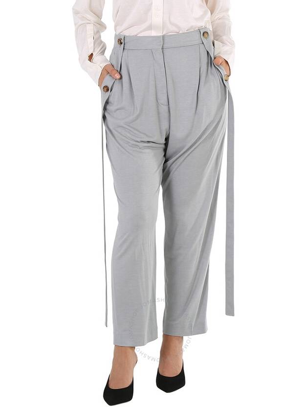 Women's Heather Melange Jersey Tailored Straight Pants Gray - BURBERRY - BALAAN 2