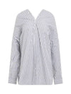 Knotted Poplin Oversized Long Sleeve Shirt White Blue - BALENCIAGA - BALAAN 2