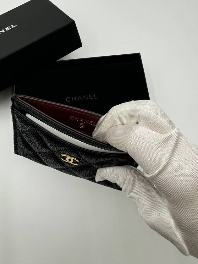 Classic gold card wallet caviar black AP0213 - CHANEL - BALAAN 4