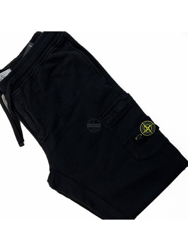 Cotton Fleece Cargo Truck Pants Black - STONE ISLAND - BALAAN 7