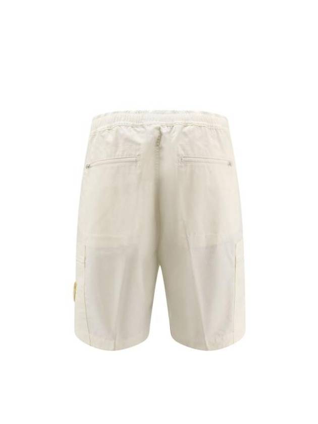 Cargo Bermuda Comfort Fit Cotton Shorts Off White - STONE ISLAND - BALAAN 3