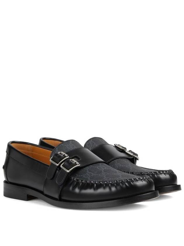 GG Buckle Leather Loafers Black - GUCCI - BALAAN 3