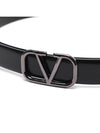 V Logo Leather Belt Black - VALENTINO - BALAAN 5