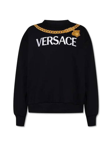 Medusa Chain Sweatshirt Black - VERSACE - BALAAN 1