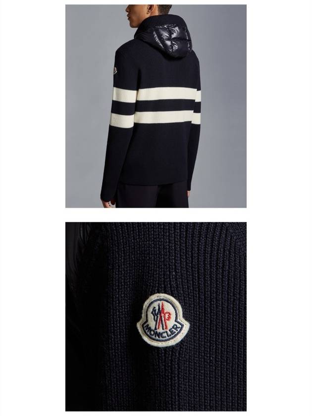 9B00017 M1131 742 Logo Patch Knit Padding Mix Jacket Navy Men s TLS - MONCLER - BALAAN 5