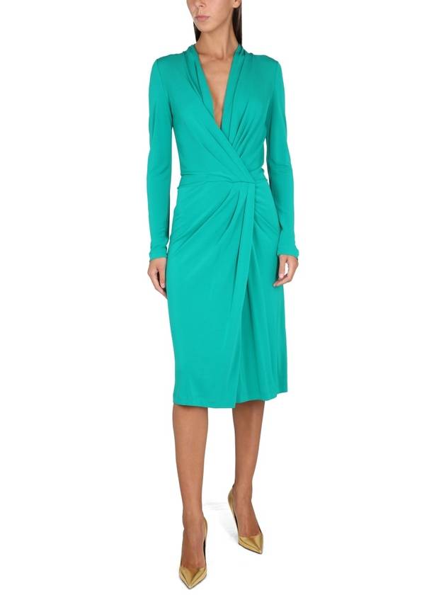 Midi Dress A 0405 1621 0382 EMERALD - ALBERTA FERRETTI - BALAAN 3