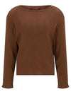 Boat Neck Long Sleeve Knit Rust Brown 4 Colors - CALLAITE - BALAAN 1