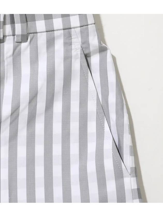 Gingham Check Double Face Poplin Shorts Medium Grey - THOM BROWNE - BALAAN 5