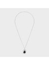 Les Pierres Black Strass Rhodium Finish Necklace Silver - CELINE - BALAAN 2