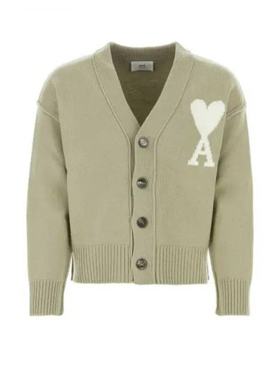 De Coeur Logo Wool Cardigan Green - AMI - BALAAN 2