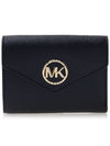 Carmen Medium Saffiano Leather Tri-Fold Half Wallet Black - MICHAEL KORS - BALAAN 2