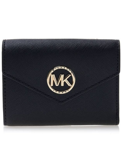 Carmen Medium Saffiano Leather Tri-Fold Half Wallet Black - MICHAEL KORS - BALAAN 2