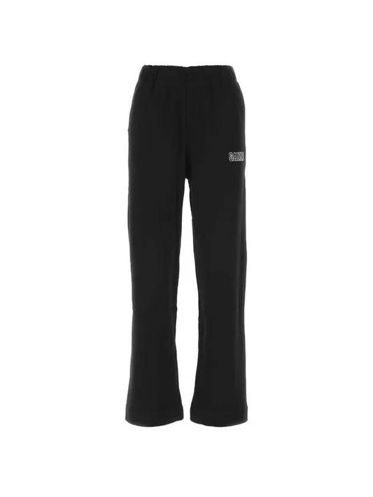 Isoli Cotton Blend Track Pants Black - GANNI - BALAAN 1