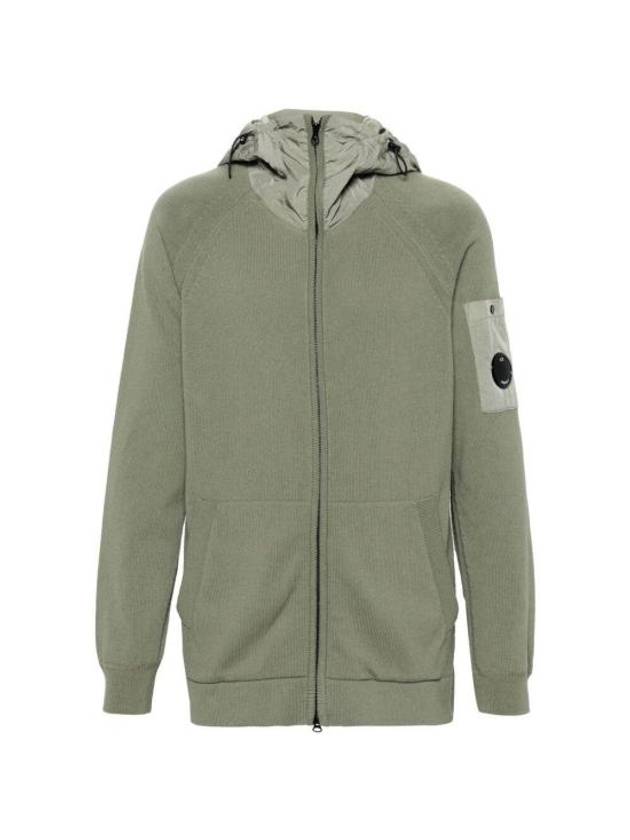 Cotton Mixed Knit Hooded Jacket Green - CP COMPANY - BALAAN 1