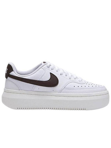 Women's Court Vision Alta Low Top Sneakers Brown White - NIKE - BALAAN 1