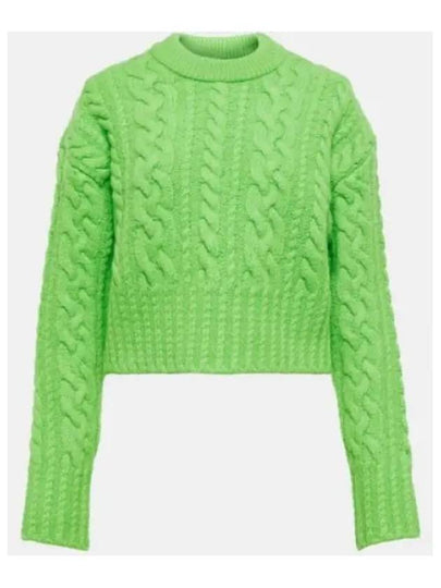 Cable Wool Knit Top Green - AMI - BALAAN 2