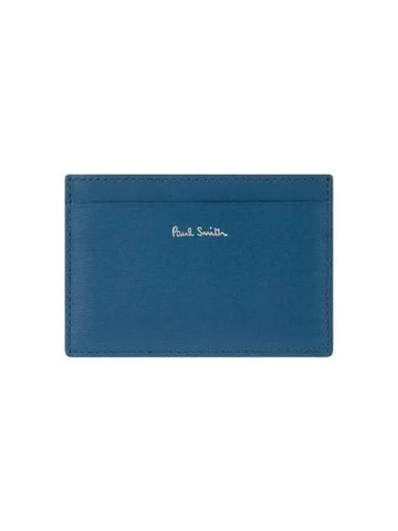 Color Block Leather Card Holder Indigo 270610 - PAUL SMITH - BALAAN 1