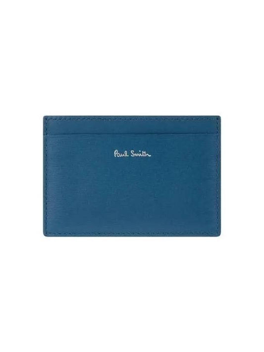 30 9 29 Color Block Leather Card Holder Indigo 270610 - PAUL SMITH - BALAAN 1