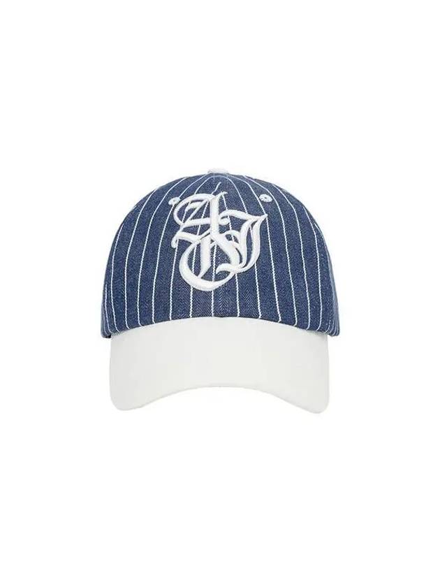 Sporty Logo Stripe Denim Cap BLUE - AJOBYAJO - BALAAN 1