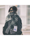 Logo Check Wool Scarf Blue - BURBERRY - BALAAN 9