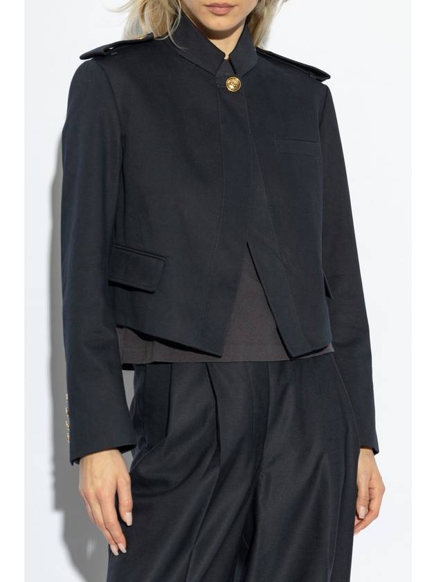 Chloé Cotton Jacket With Epaulettes, Women's, Navy Blue - CHLOE - BALAAN 3