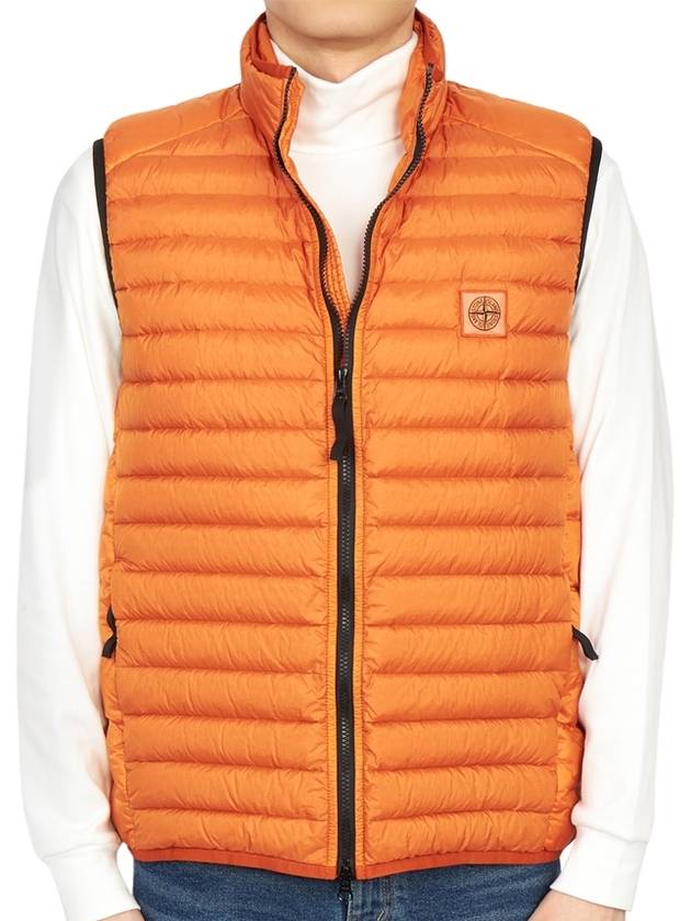 Loom Woven Chambers Recycled Nylon Down Padding Vest Orange - STONE ISLAND - BALAAN 3