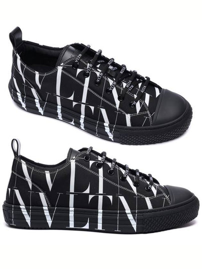 VLTN Pattern Low Top Sneakers Black - VALENTINO - BALAAN 2