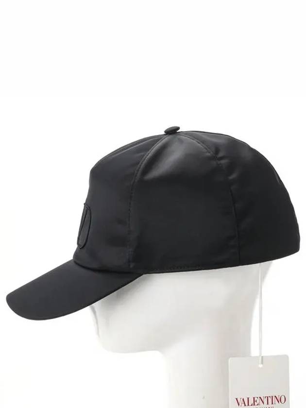 V Embroidered Logo Nylon Ball Cap Black - VALENTINO - BALAAN 3