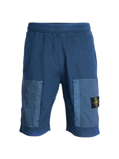 Men's Wappen Patch Two Pocket Shorts Dark Blue - STONE ISLAND - BALAAN 1