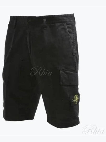 Compass Badge Cargo Shorts Black - STONE ISLAND - BALAAN 2