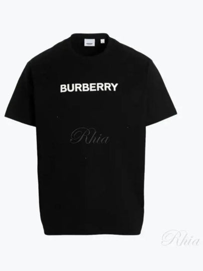 Logo Print Cotton Oversized Short Sleeve T-Shirt Black - BURBERRY - BALAAN 2