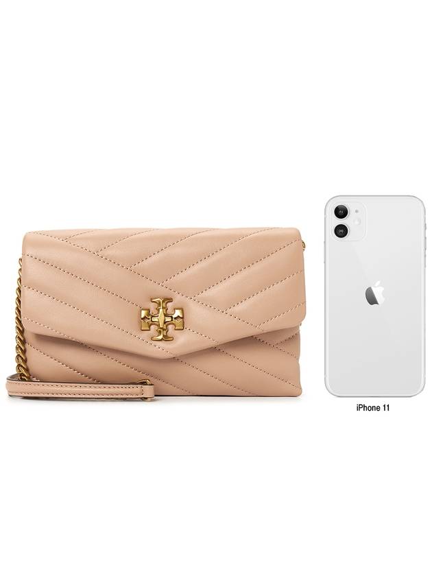 Kira Chevron Chain Long Wallet Sand - TORY BURCH - BALAAN 11