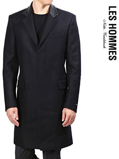 LHB100A LB100A 9000 Leather Collar Single Classic Coat - LES HOMMES - BALAAN 1