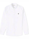 Fox Head Patch Button Down Long Sleeve Shirt White - MAISON KITSUNE - BALAAN 3