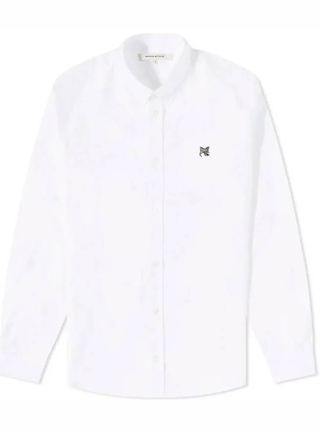 Fox Head Patch Button Down Long Sleeve Shirt White - MAISON KITSUNE - BALAAN 3