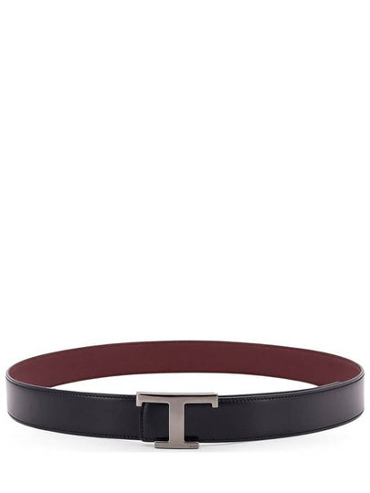 T Timeless Logo Leather Belt Black - TOD'S - BALAAN 2